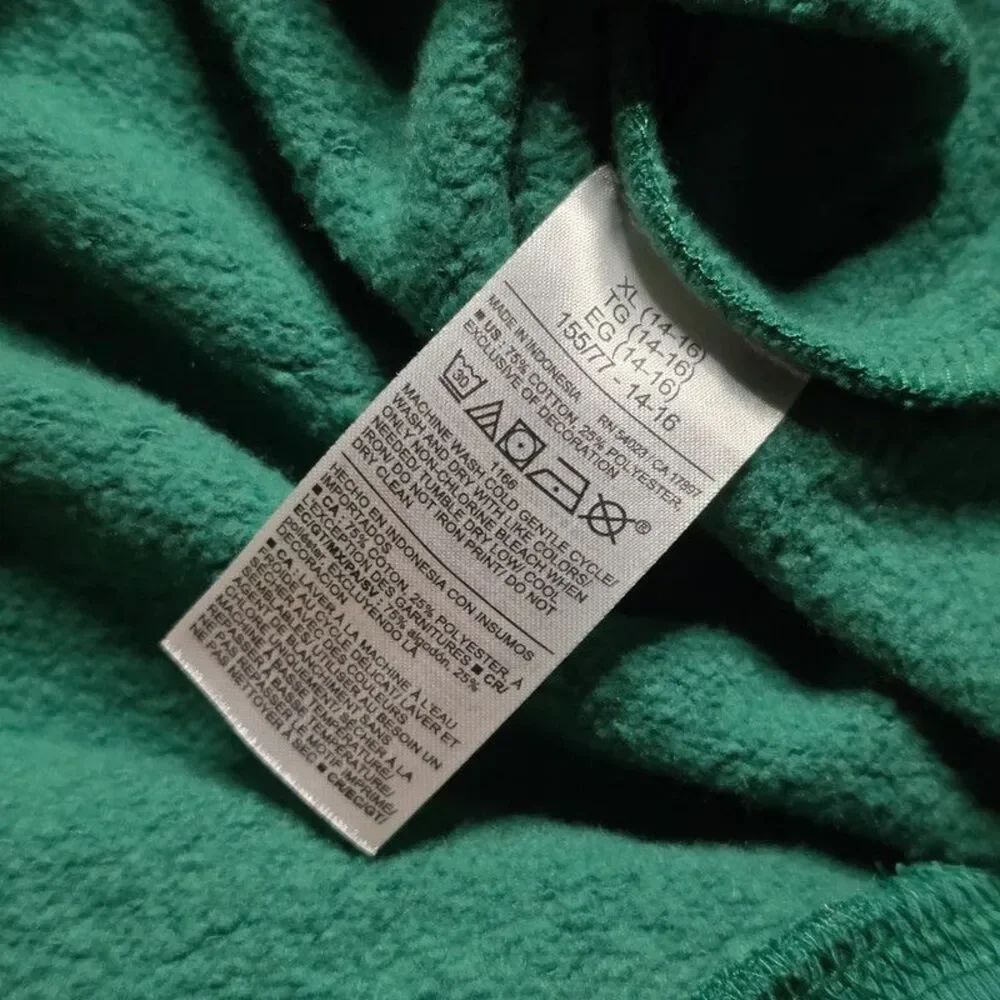 Old Navy x Disney Mickey Mouse Oversized Hoodie Kids XL (14-16) Green